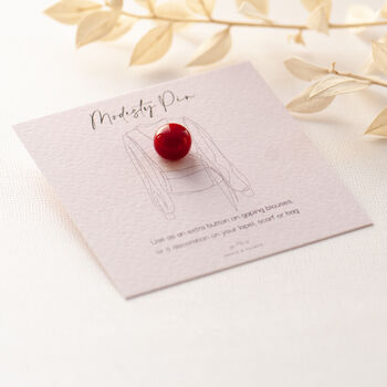 Red Faux Pearl Modesty Pin, 2 of 11