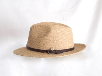 Rome Belted Straw Fedora Hat, 3 of 3