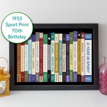 70th Birthday Print Personalised Sport Gift 1955, 12 of 12