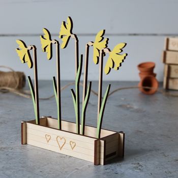Personalised Wooden Daffodil Flower Box, 3 of 6