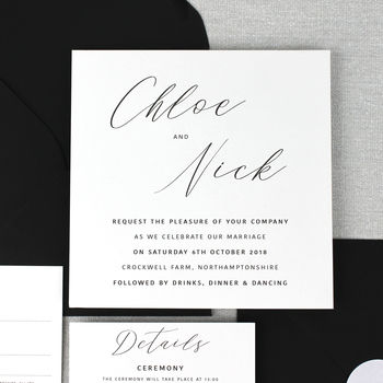 'The Chloe' Modern Calligraphy Wedding Invitation, 5 of 8