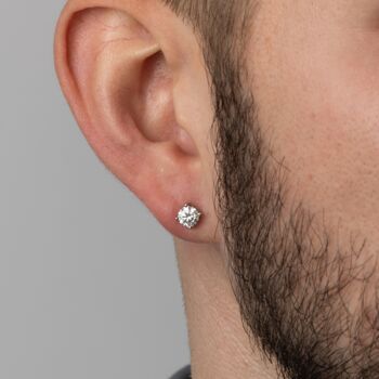 Micro 925 Moisante Diamond Stud Earring For Men, 6 of 7