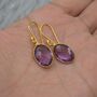Amethyst Gold Earrings: February Birthstone, thumbnail 8 of 11