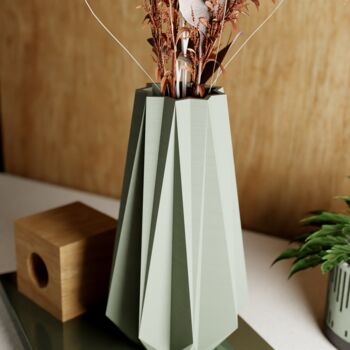 Large Muted Green 'Timber' Vase For Dried Flowers, 2 of 10