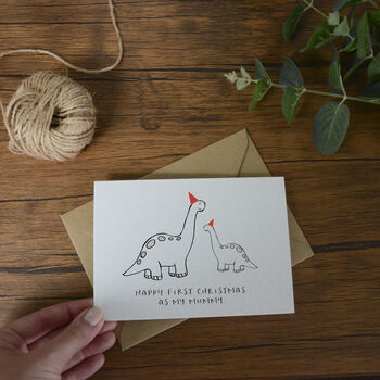 Happy First Christmas Mummy Dinosaur Card, 2 of 4