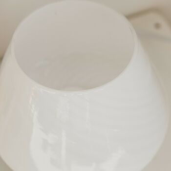 White Murano 70 S Style Mushroom Stripe Glass Table Lamp, 3 of 7