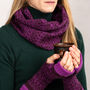 Knitted Snood Fair Isle Pattern Plum Purple, thumbnail 1 of 12