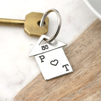 Personalised Housewarming Gift Couples New Home Keyring, 7 of 10