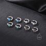 Aqua Green Opal Cz Huggie Hoop Earrings, thumbnail 3 of 9