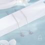 Sterling Silver Snowflake Threader Earrings, thumbnail 3 of 12
