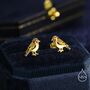 Sterling Silver Tiny Goldfinch Bird Stud Earrings, thumbnail 5 of 12