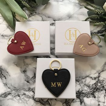 Personalised Saffiano Heart Keyring, 2 of 10
