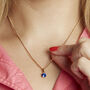 Gold Plated September Sapphire Birthstone Necklace, thumbnail 2 of 6