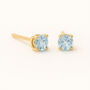 9ct Gold March Aquamarine Birthstone Stud Earrings, thumbnail 1 of 4