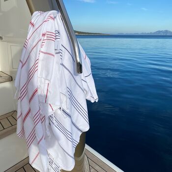 St Ives, Striped Peshtemal Towel Red, 9 of 12