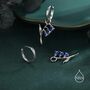 Sterling Silver Bluebell Flower Huggie Hoop Earrings With Enamel, thumbnail 4 of 10