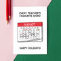 'Happy Holidays' Funny Card For Teacher, thumbnail 1 of 2