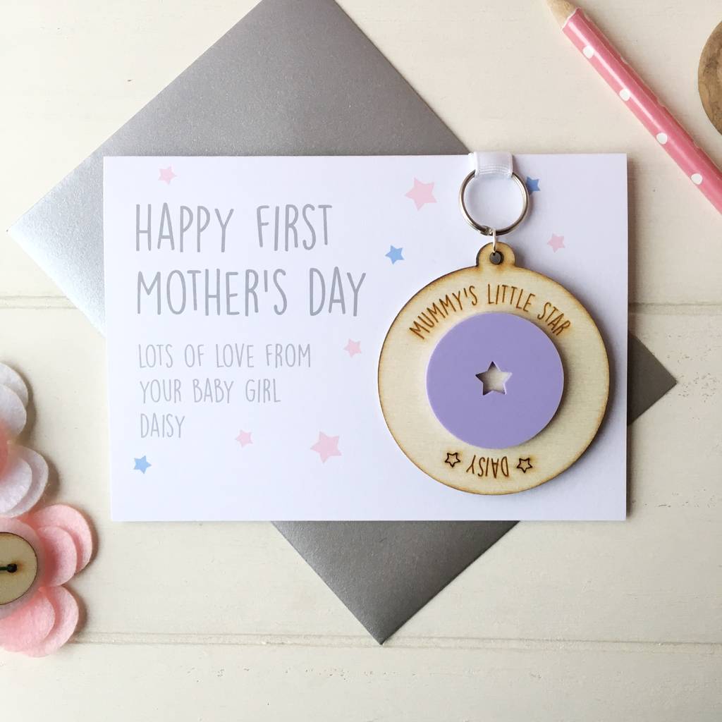 Personalised First Mother s Day Card With Keyring By Just Toppers 