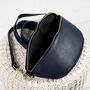 Navy Blue Soft Leather Bumbags, thumbnail 3 of 10