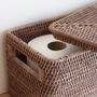 Marbury Taupe Rattan Lidded Bathroom Storage Basket, thumbnail 3 of 4