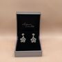 Flower Dangle Sterling Silver Earrings, thumbnail 1 of 3
