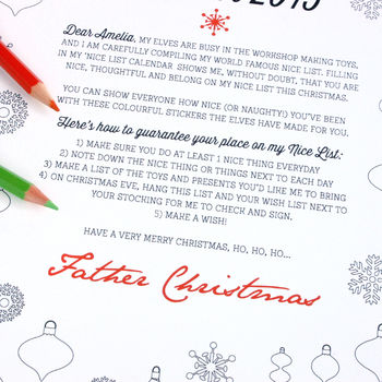 Santa's Colour In Nice List Advent Calendar, 3 of 12