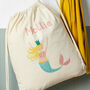 Personalised Mermaid Cotton Nursery Bag, thumbnail 4 of 6