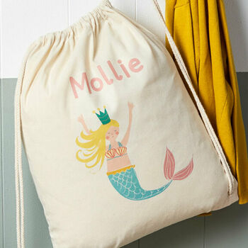 Personalised Mermaid Cotton Nursery Bag, 4 of 6
