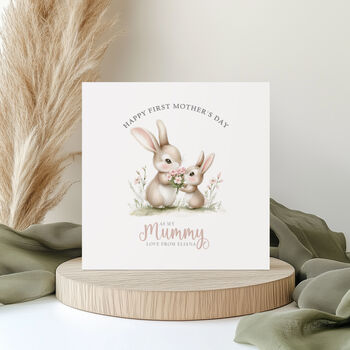Customisable First Mother's Day Card: Bunny Baby Design, 4 of 5