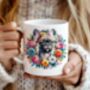 Personalised French Bulldog Floral Summer Dog Wreath Gift Keepsake Mug, thumbnail 1 of 2