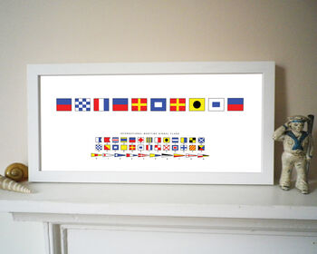 Personalised Signal Flags Boat Name Print, 3 of 4