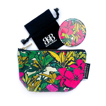 Washable Makeup Bag Colourful Tropical Flowers, 6 of 9