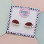 Christmas Santa Hat Glitter Resin Studs, thumbnail 3 of 4