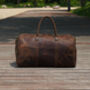 Genuine Leather Holdall Dark Brown, thumbnail 6 of 12