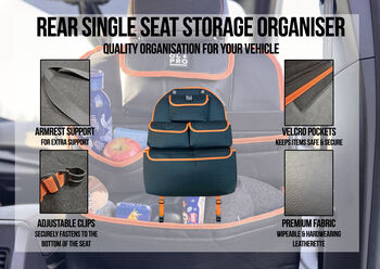 Olpro Rear Single Seat Storage Organiser Orange, 6 of 7