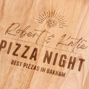 Personalised Pizza Night Paddle Wooden Serving Board, 2 of 4