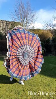 Large Round Boho Mandala Picnic Blanket, 8 of 9