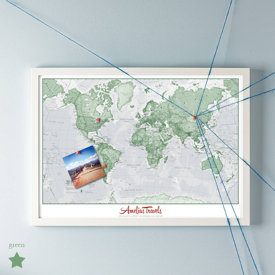 Personalised World Is Art Map Frame By Maps International ...