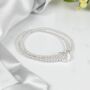 Sterling Silver Double Beaded Stretch Heart Bracelet, thumbnail 4 of 12