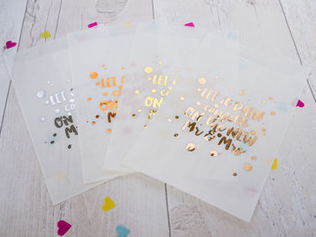 Set Of 10 Foil 'Mr And Mrs' Confetti Bags, 3 of 3