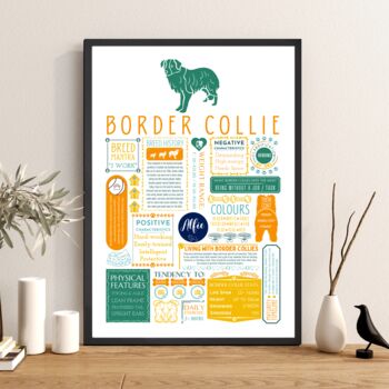 Personalised Border Collie Dog Trait Fact Print, 2 of 7