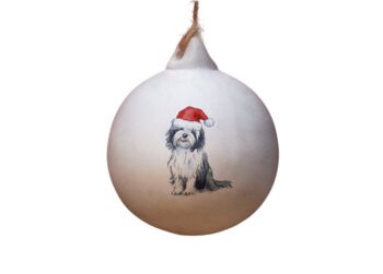 Bearded Collie Ceramic Bauble, 2 of 2