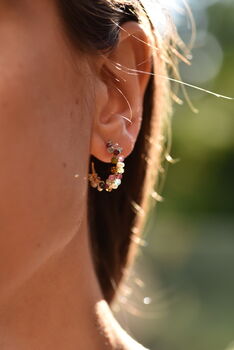 Multicoloured Tourmaline Earring Hoops, 7 of 11