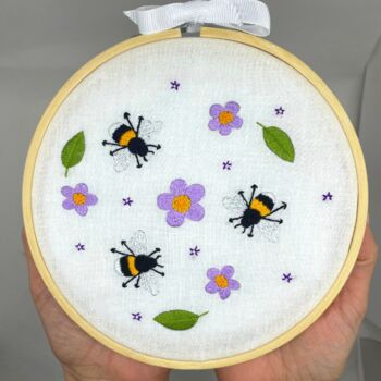 Beginners Embroidery Kit, Bees And Flowers, 9 of 9