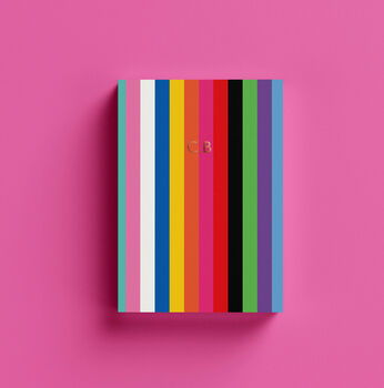 Personalised Custom Name Rainbow Stripe A5 Notebook, 2 of 6