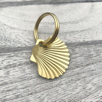 Brass Shell Dog ID Tag Personalised And Engraved, 2 of 5