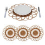 Set Four Round Rattan Placemat Dining Table Mats, thumbnail 4 of 7