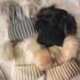 Double Pom Pom Winter Baby Hat, thumbnail 4 of 5