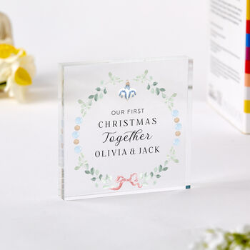Personalised Our First Christmas Together Gift Block, 2 of 4