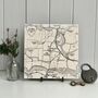 Personalised Heart Location Map Print On Wood, thumbnail 5 of 10